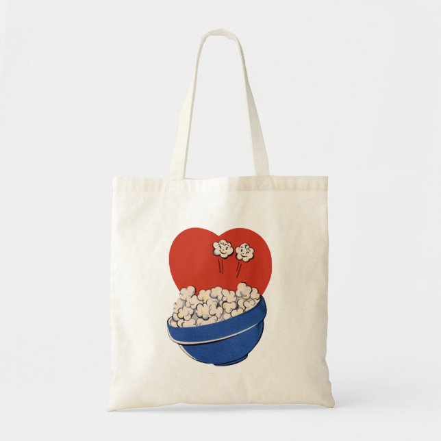 Bolsa Tote Vertro Humor Bonito, Boliche de Pipoca para os Fil (Frente)