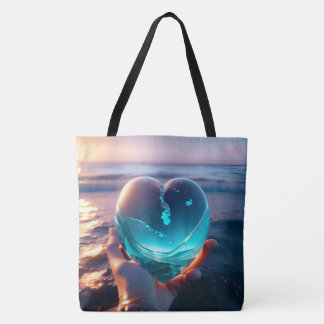 Bolsa Tote Very beautiful romantic heart picture AI