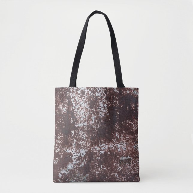Bolsa Tote Very old rusted sheet iron. Textured metal surface (Frente)
