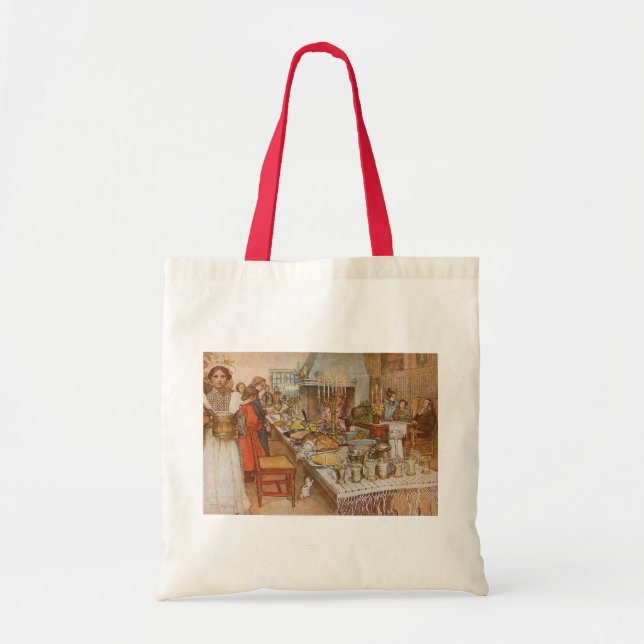 Bolsa Tote Véspera de Natal de Carl Larsson, Férias Antigas (Frente)
