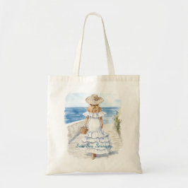 Bolsa Tote Vestido Branco Loiro Vista Serenidade Mar Oceano