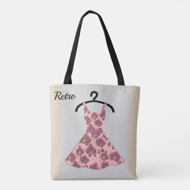 Bolsa Tote Vestido retrorreflector bolinhas coral branco pret (Verso)