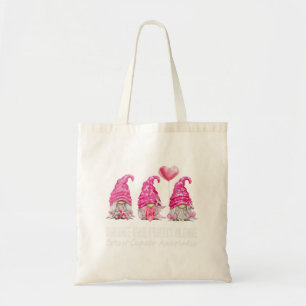 Bolsa Tote Vestimos Gnomies Gnomos Rosa Sensibilização para o