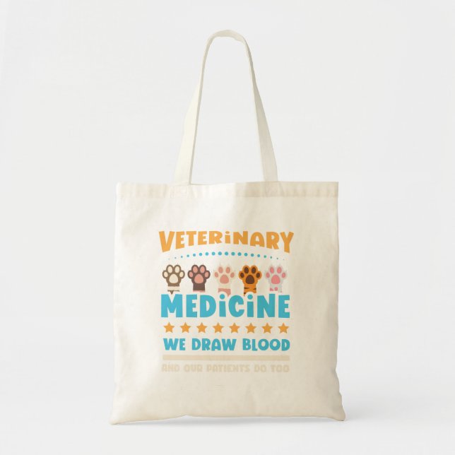 Bolsa Tote Vet Tech Veterinarian Funny Draw Blood (Frente)