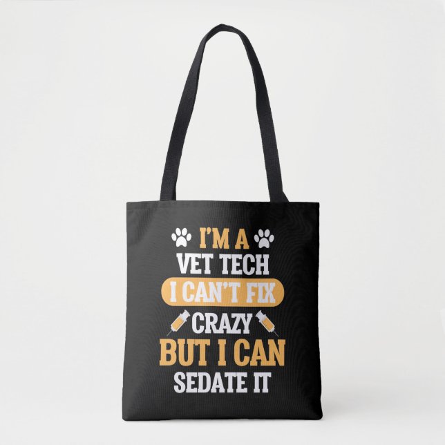 Bolsa Tote Vet Tech Veterinary Animal Veterinarian Rescut (Frente)
