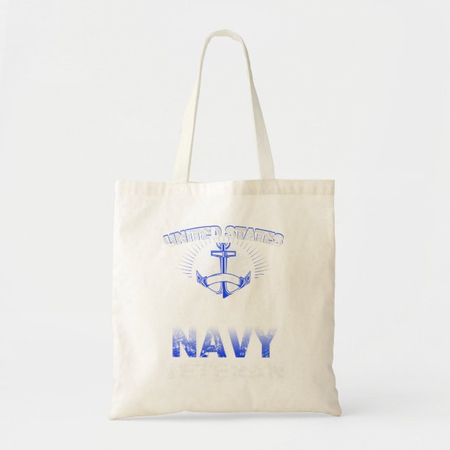 Bolsa Tote Veterano Militar dos Estados Unidos Marinho (Frente)