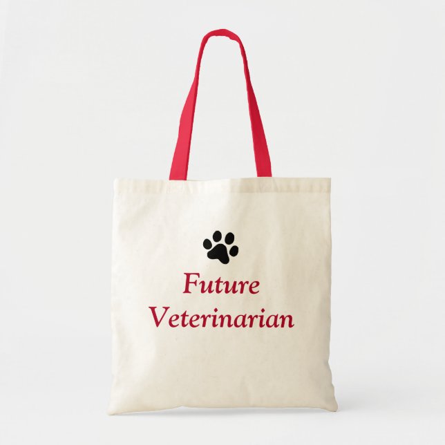 Bolsa Tote Veterinário futuro com impressão preto da pata (Frente)