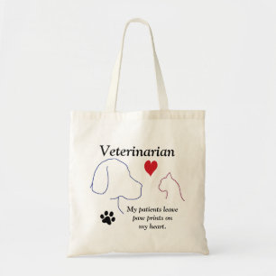 Bolsa Tote Veterinário - impressões da pata em meu coração #2