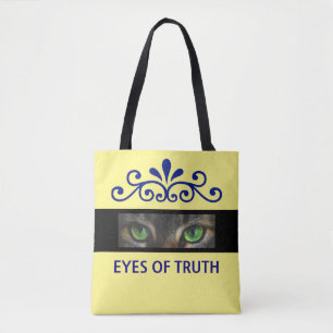Bolsa Tote Vetor floral chique olhos de gato personalizado em