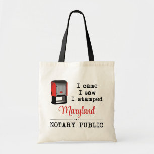 Bolsa Tote Vew Samped Notary Public Maryland