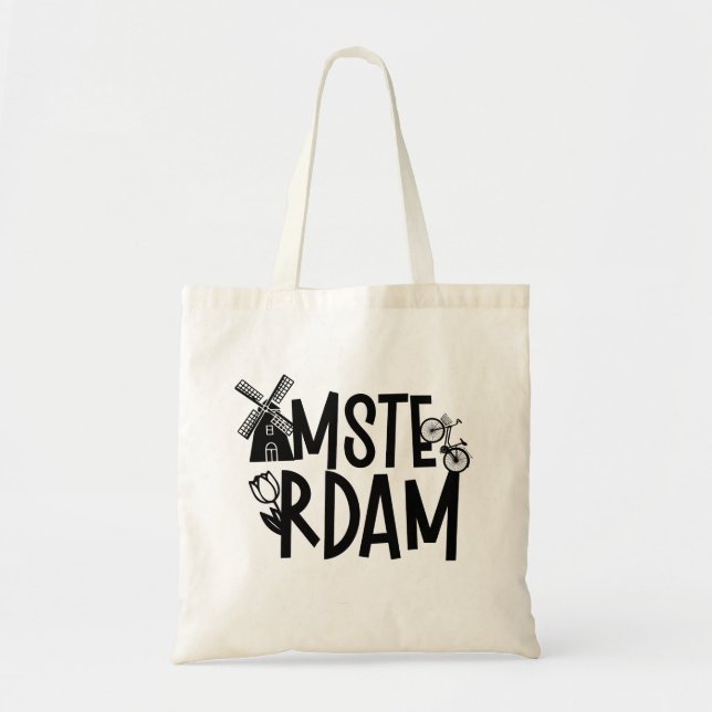 Bolsa Tote Viagem Amsterdã Holanda  (Frente)