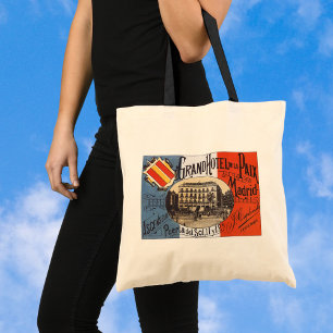 Bolsa Tote Viagem Antiga, Grande Hotel Paix, Madrid, Espanha