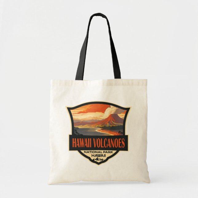 Bolsa Tote Viagem da Ilustração do Parque Nacional dos Vulcõe (Frente)
