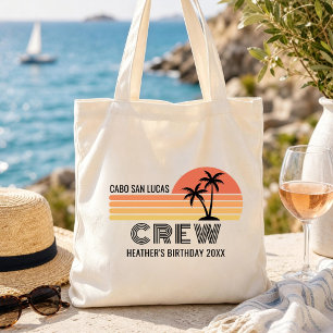Bolsa Tote Viagem de aniversário de férias pôr do sol retrô C