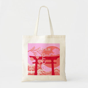 Bolsa Tote Viagem de Arte do Japão Kyoto, Retro-Arte Rosa