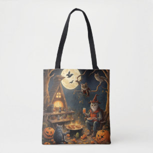 Bolsa Tote Viagem de Camping de Halloween na floresta