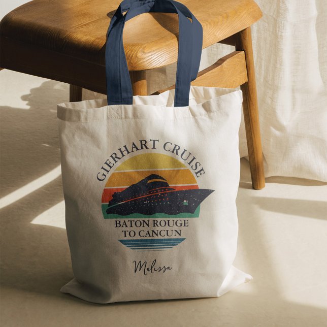 Bolsa Tote Viagem de Cruzeiro da Família Retro-Correspondente (Family Cruise Matching Summer Vacation Tote Bag)