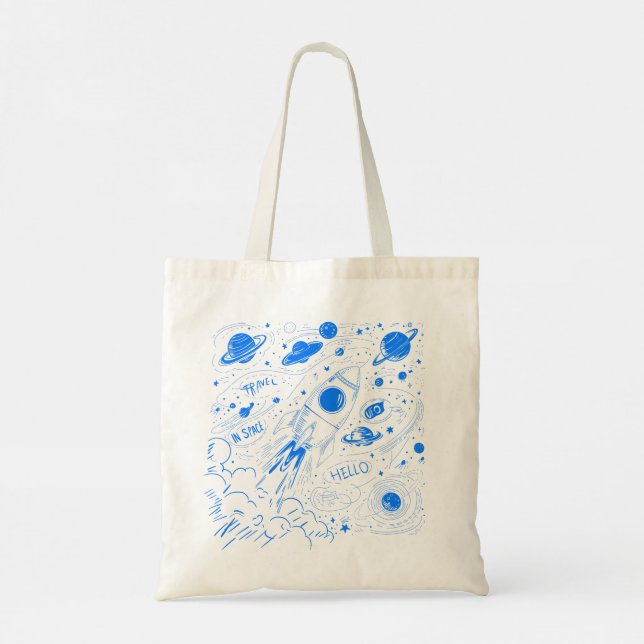 Bolsa Tote Viagem de espaço (Verso)