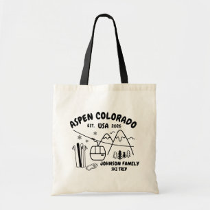 Bolsa Tote Viagem de Esqui Personalizada Família Amigos Grupo
