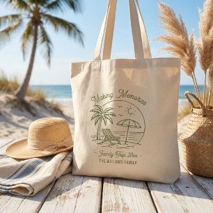 Bolsa Tote Viagem de Família Minimalista com Correspondência