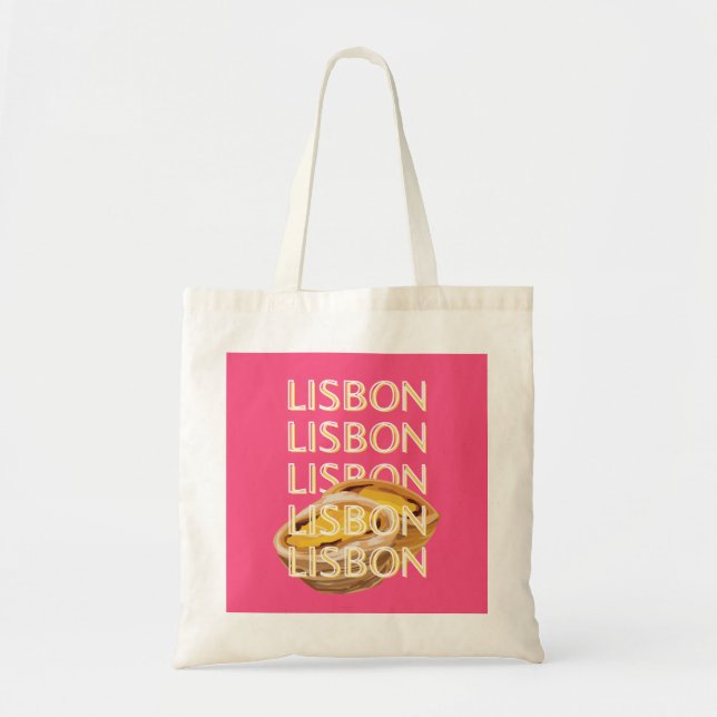 Bolsa Tote Viagem de Lisboa, Rosa, Portugal, Viagem de Arte (Frente)