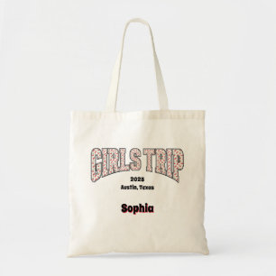 Bolsa Tote Viagem de meninas caprichosa letras universitárias