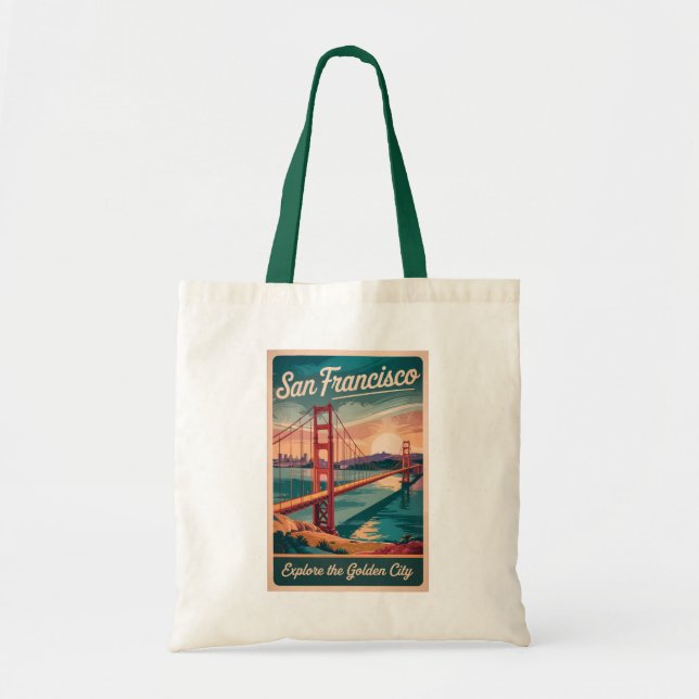 Bolsa Tote Viagem de ponte Ouro de Portão da Califórnia em Sã (Frente)