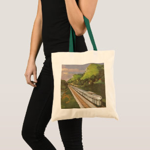 Bolsa Tote Viagem de Trem Antigo, Locomotiva no Campo