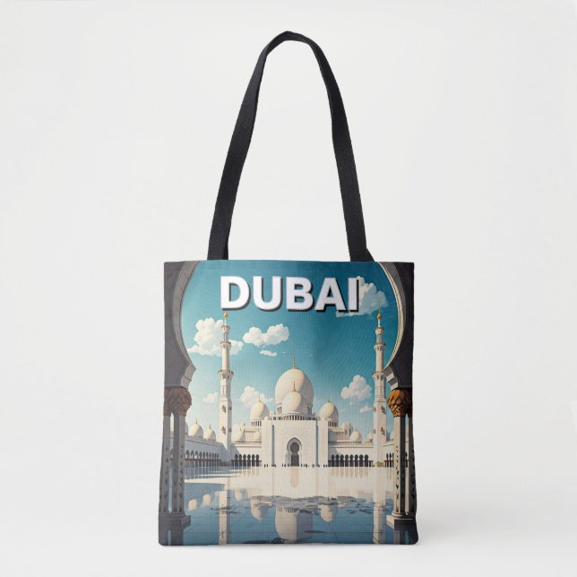 Bolsa Tote Viagem de UAE da Grande Mesquita de Dubai (Frente)