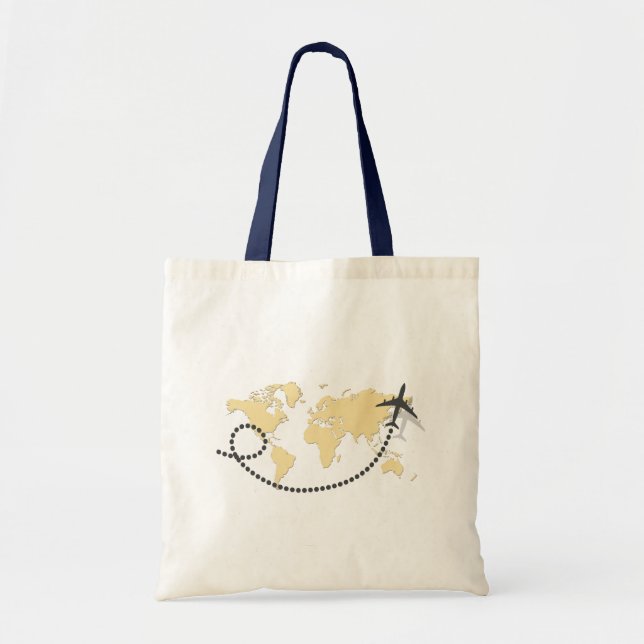 Bolsa Tote viagem de vamos da ilustração mundial (Frente)