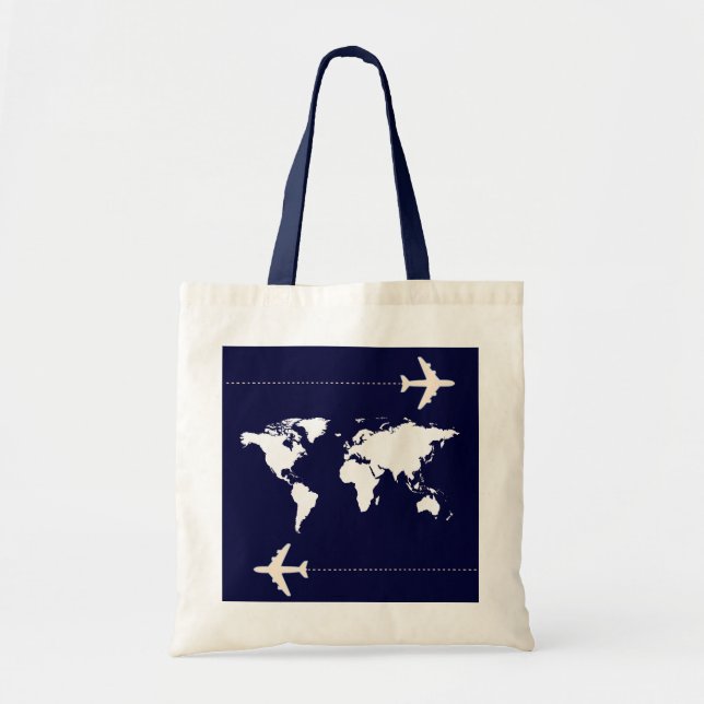 Bolsa Tote viagem do mundo (Frente)
