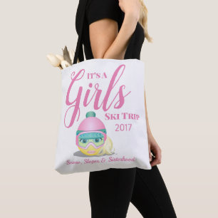 Bolsa Tote Viagem Emoji de esqui do esqui das meninas