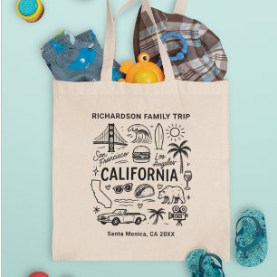 Bolsa Tote Viagem Familiar Personalizada pela Califórnia