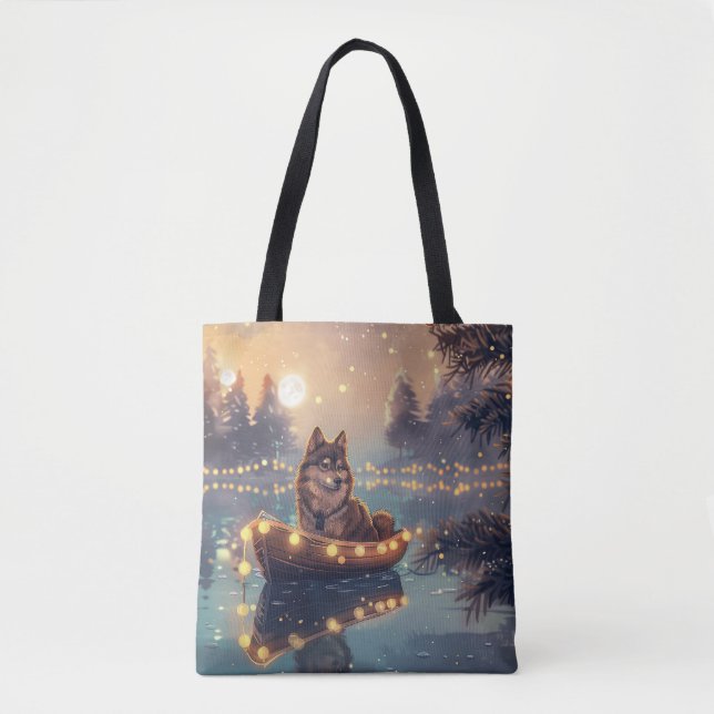 Bolsa Tote Viagem Festiva do Lapphund, na Finlândia (Frente)