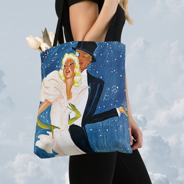 Bolsa Tote Viagem Vintage, Amor Romance Inverno em Monte Carl (Criador carregado)