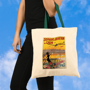 Bolsa Tote Viagens Antigas, Aviões Exposição Aérea, Lyon, Fra