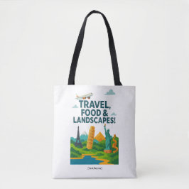Bolsa Tote Viagens, Comida e Paisagens | Adicionar