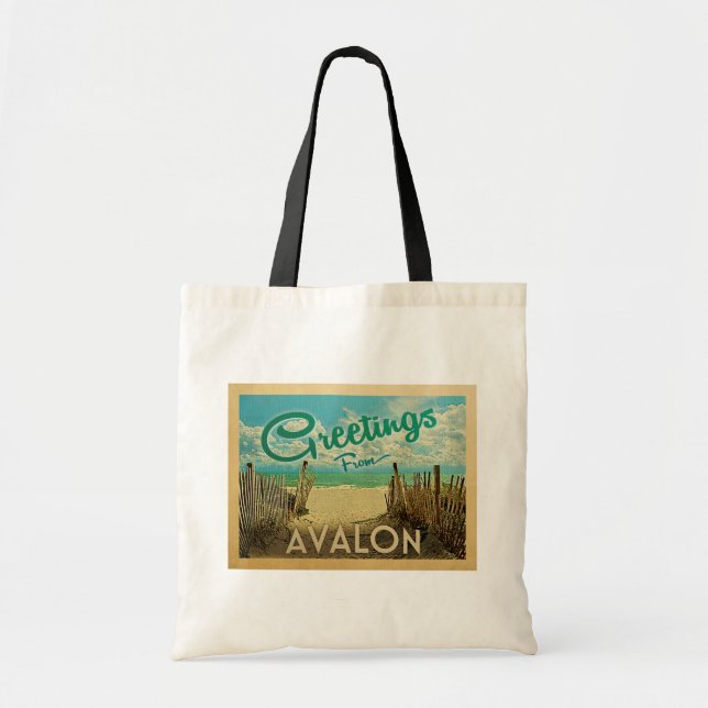 Bolsa Tote Viagens vintage Avalon Beach (Frente)