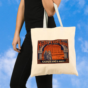 Bolsa Tote Viagens vintage, Casablanca, Marrocos, África
