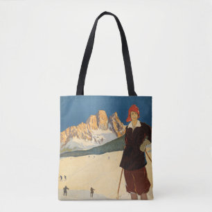 Bolsa Tote Viagens vintage De Cortina D'ampezzo, Itália
