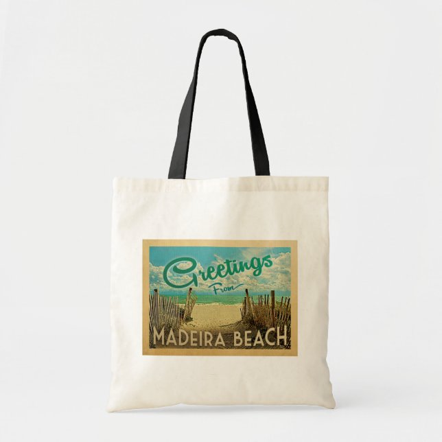 Bolsa Tote Viagens vintage Madeira Beach (Frente)