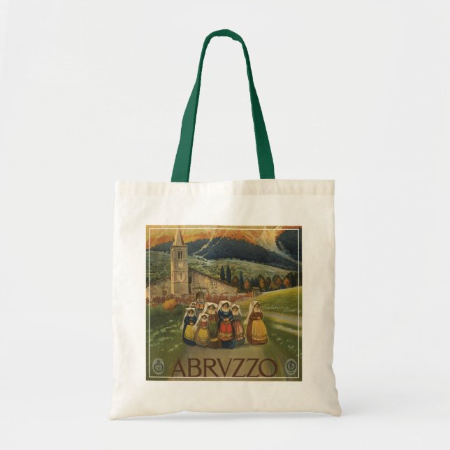 Bolsa Tote Viagens vintage Para Abruzzo, Itália. (Frente)