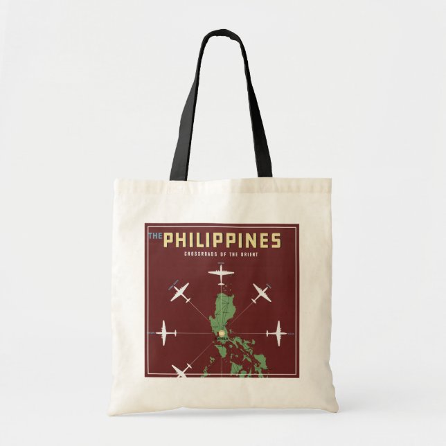 Bolsa Tote Viagens vintage Para Linhas Aéreas Filipinas (Frente)