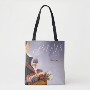 Bolsa Tote Viagens vintage, Paris Via constelação