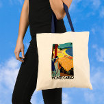 Bolsa Tote Viagens vintage, Tênis, Esportes, Monte Carlo Môna<br><div class="desc">Ilustração vinda do poster de viagens europeu ou etiqueta de bagagem de Monte Carlo, no Mônaco, com um casal segurando raquetes de tênis e assistindo a um torneio de tênis, perto da praia, e ao belo mar azul-mediterrânico. Amor e romance nos tribunais tênis. Monte Carlo é mais famoso pelo seu...</div>