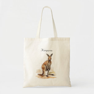 Bolsa Tote Viajante do Outback: Canguru em aquarela personali