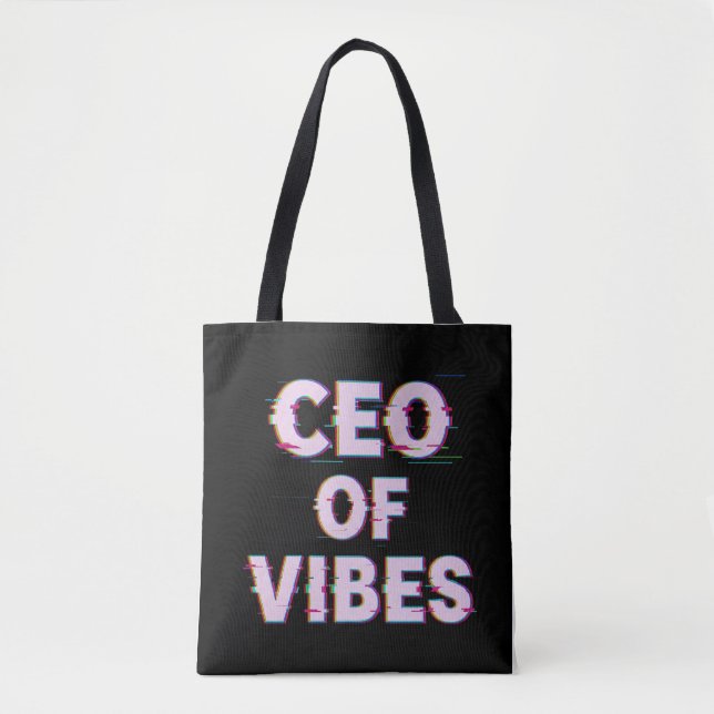 Bolsa Tote VIBE CEO PROTOCOL - Reality Glitch (Instant Aura U (Frente)
