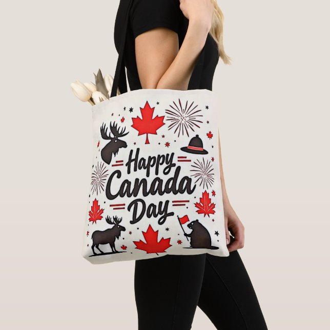 Bolsa Tote Vibes do Dia do Canadá (Close Up)