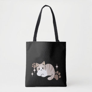 Bolsa Tote Vibes relaxadas e preguiçosas para Design de gatin