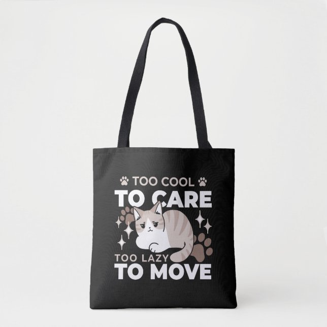Bolsa Tote Vibes relaxadas e preguiçosas para Design de gatin (Frente)